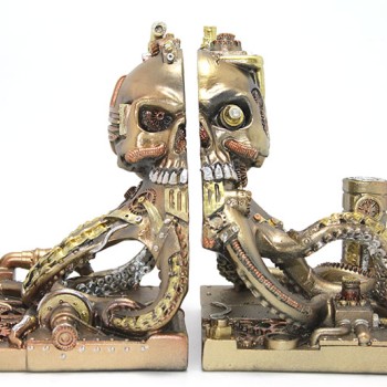 Steampunk Polyester Ahtapot Kitap Stoperi 