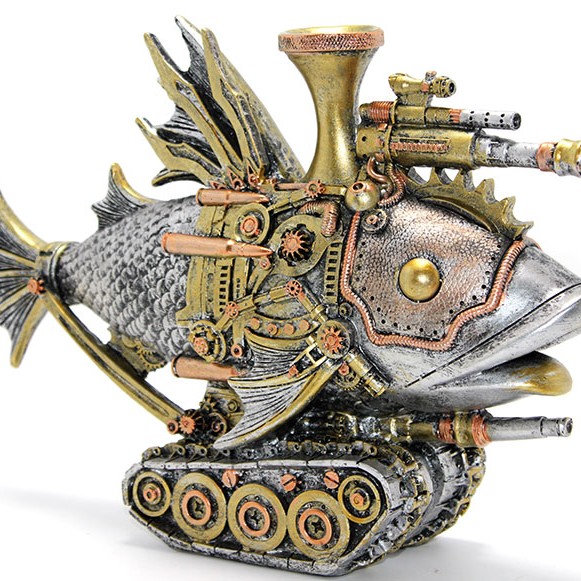 Steampunk Polyester Tasarım Balık Figürü 