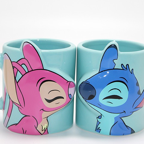 Stitch Ve Angel 3D Figürlü Çift Kupa Bardak Seti 