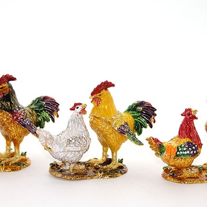 Swarovski Taşlı 2'li Tavuk Model 1 