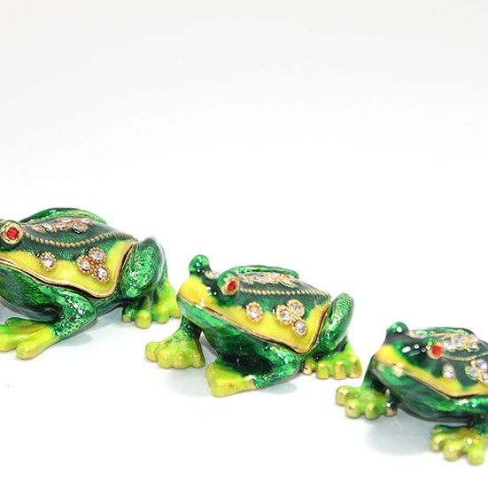 Swarovski Taşlı 3'lü Kurbağa Seti 