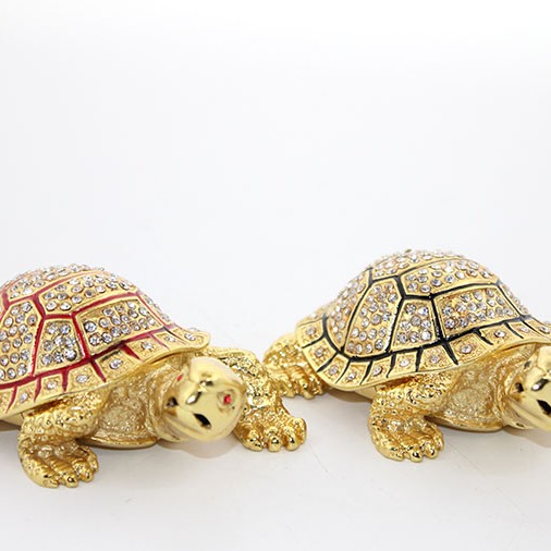 Swarovski Taşlı Kaplumbağa Figürü Model 1 