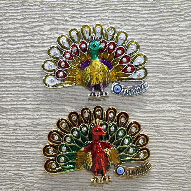 Swarovski Taşlı Tavuskuşu Magnet 
