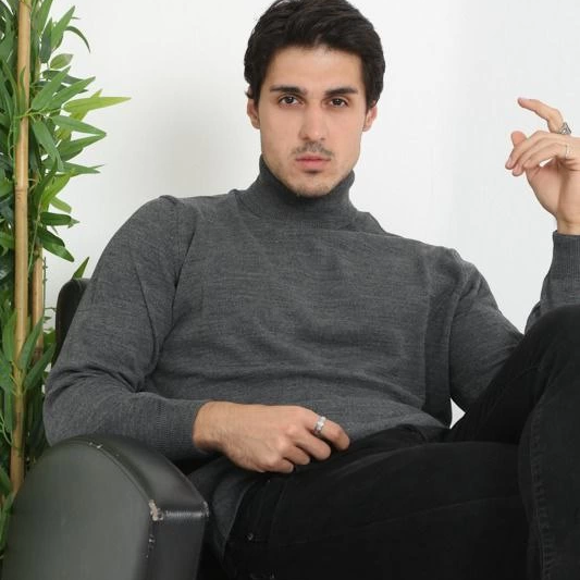 Tam Boğazlı Balıkçı Yaka Dokuma Triko - Füme -