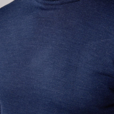 Tam Boğazlı Balıkçı Yaka Dokuma Triko - İndigo