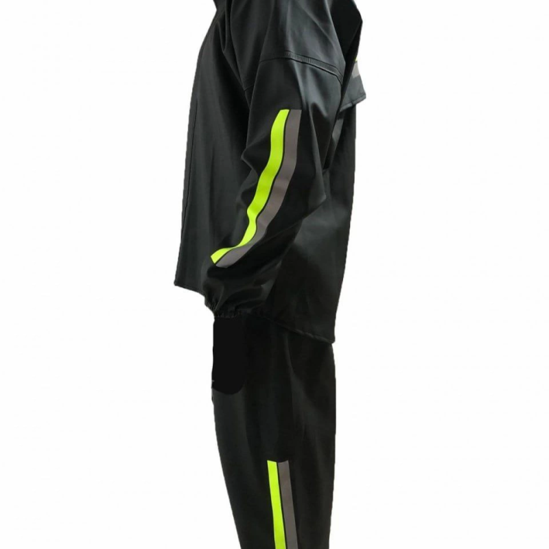 Tam Kalıp Motorcu Kurye Su Gecirmez Yağmurluk Takım - Siyah