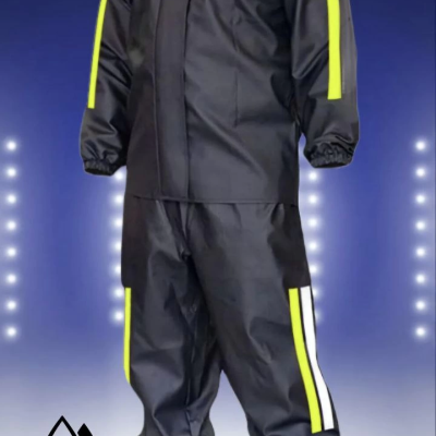 Tam Kalıp Motorcu Kurye Su Gecirmez Yağmurluk Takım - Siyah