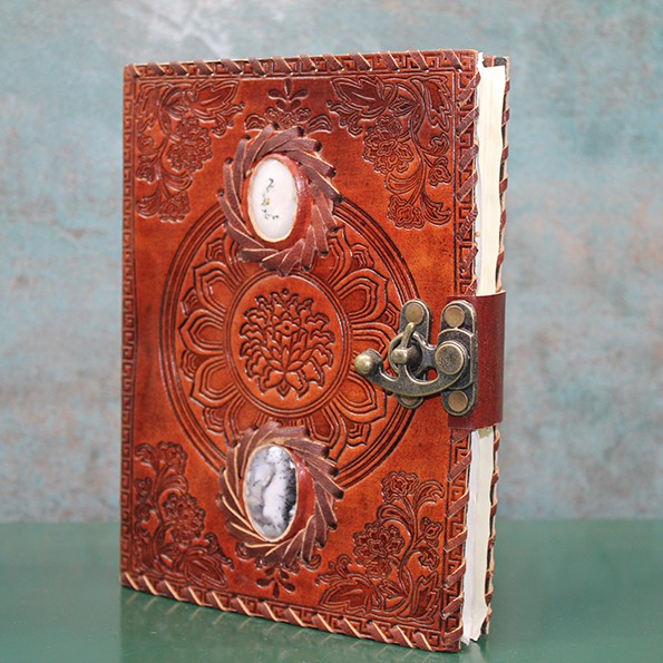 Taşlı Deri Defter Model 9 