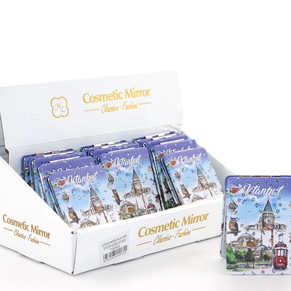 Taşlı İstanbul Tasarımı El Aynası İnce Model 24