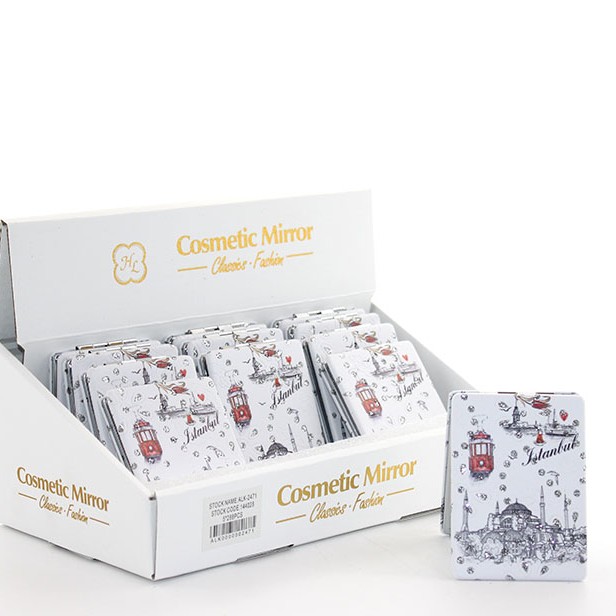 Taşlı İstanbul Tasarımı El Aynası İnce Model 8 