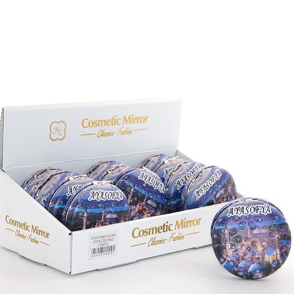 Taşlı İstanbul Tasarımı El Aynası Kalın Model 13 