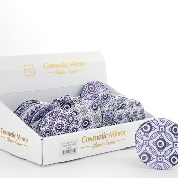 Taşlı Nazar Boncuklu Yuvarlak El Aynası İnce 