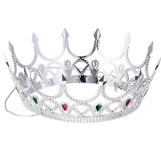 Taşlı Rönesans Kraliyet Gümüş Renk Kraliçe Tacı