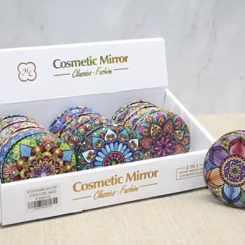 Taşlı Yuvarlak El Aynası Kalın Model 4