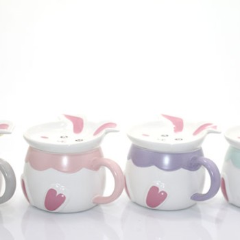 Tavşan Tasarımlı Porselen Kupa Bardak 