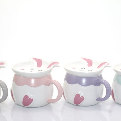 Tavşan Tasarımlı Porselen Kupa Bardak 