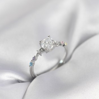 Tek Taş Model Zirkon Taşlı Gümüş Renk Kadın Yüzük