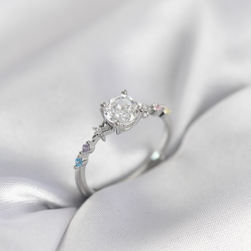 Tek Taş Model Zirkon Taşlı Gümüş Renk Kadın Yüzük