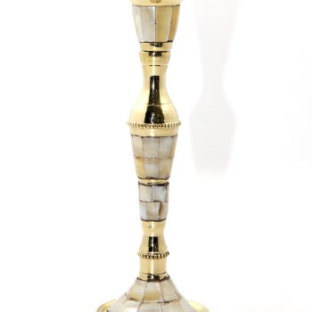 Tekli Pirinç Sedefli Şamdan Model 1 