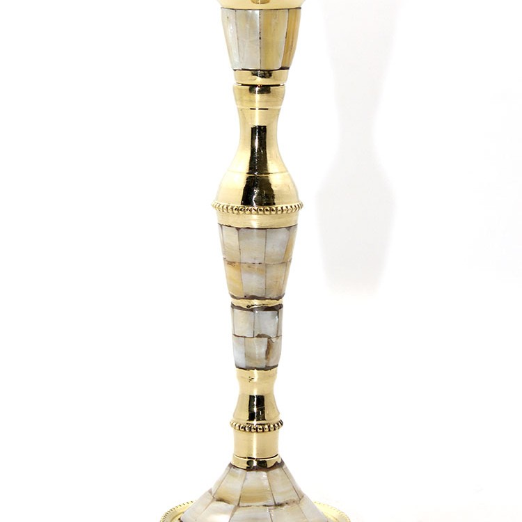 Tekli Pirinç Sedefli Şamdan Model 1 