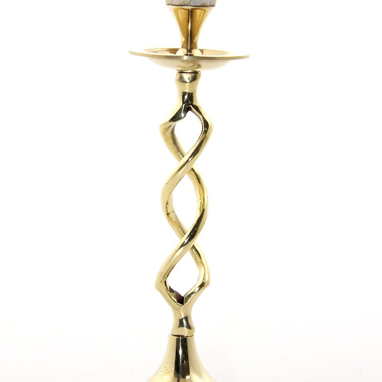 Tekli Pirinç Sedefli Şamdan Model 2 