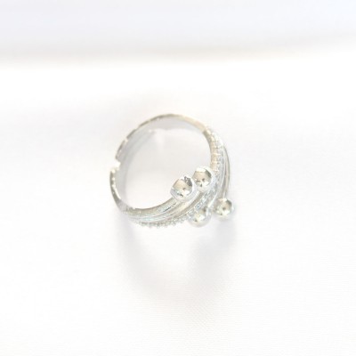 Topçuk Model Zirkon Taşlı Silver Renk Ayarlanabilir Yüzük