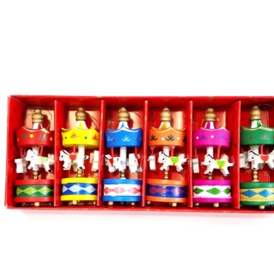 Toptan Mini Ahşap 6'lı Atli Karinca