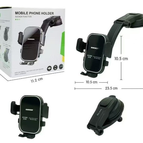 Torpido Üstü Vakumlu Araç Telefon Tutucu Ayarlanabilir Uzun Kollu 