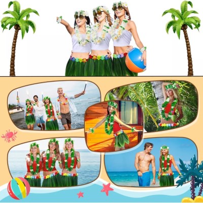 Tropikal Esintili Hawaii Yapraklı Parti Eteği Yetişkin Boy