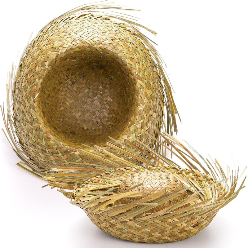 Tropikal Parti Natural Hasır Şapka