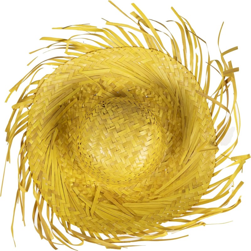 Tropikal Parti Sarı Hasır Hawaii Şapkası 