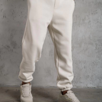 Üç İplik Alt Eşofman Lastikli - Beyaz