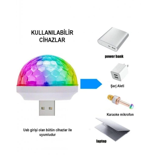 Usb Girişli Sese Duyarlı Disko Topu
