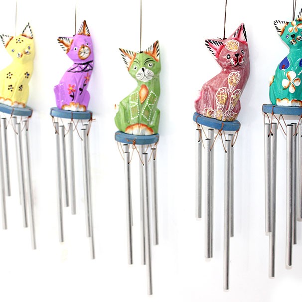 Üstü Ahşap Altı Metal Rüzgar Çanı 