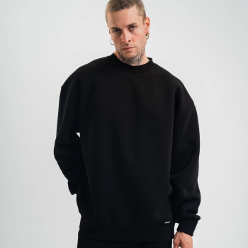 Uzun Kol Bisiklet Yaka Basic SweatShirt - Siyah -