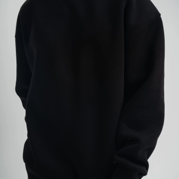 Uzun Kol Bisiklet Yaka Basic SweatShirt - Siyah -