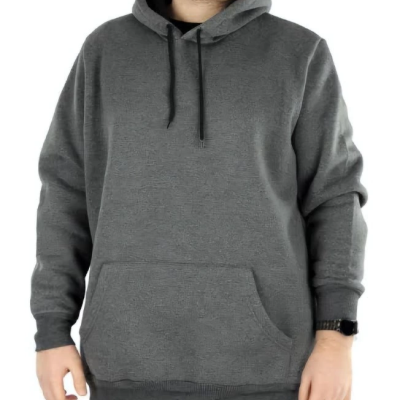 Uzun Kol Kapşonlu Basic Sweatshirt hoodie - Füme