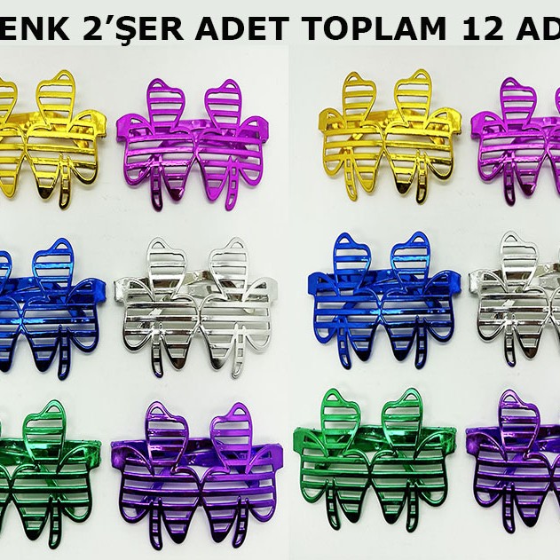 Vegas Casino Temalı Parti Gözlüğü 6 Renk 12 Adet