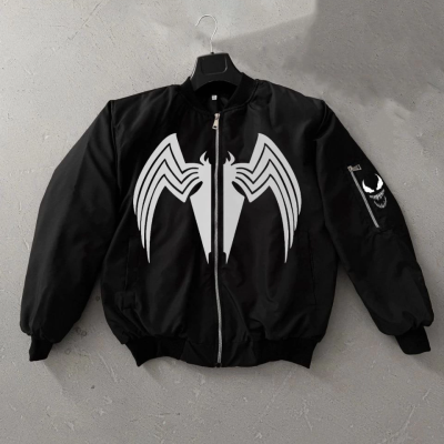 Venom Örümcek Desenli   Mont – Siyah -