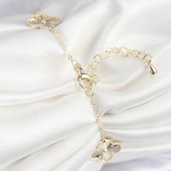 VIP Pirinç Yonca Model Gold Renk Kadın Bileklik