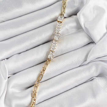 Xuping Pirinç Parçalı Su Yolu Model Gold Renk Kadın Bileklik