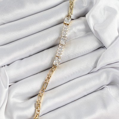 Xuping Pirinç Parçalı Su Yolu Model Gold Renk Kadın Bileklik