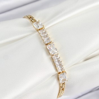 Xuping Pirinç Parçalı Su Yolu Model Gold Renk Kadın Bileklik