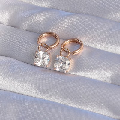 XUPİNG Rose Renk Zirkon Taşlı Halka Küpe