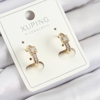 Xuping Zirkon Taşlı Kemer Model Gold Renk Kadın Küpe