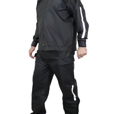Yağmurluk Takım (Bahçıvan Tipi Askılı Pantolon ve Mont) - Siyah -