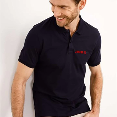 Yakası Düğmeli Yakalı Pike Baskılı T-Shirt - Beyaz -