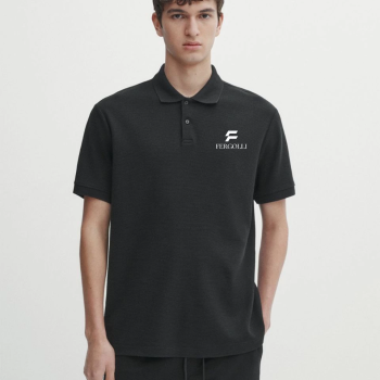 Yakası Düğmeli Yakalı Pike Baskılı T-Shirt - Beyaz -