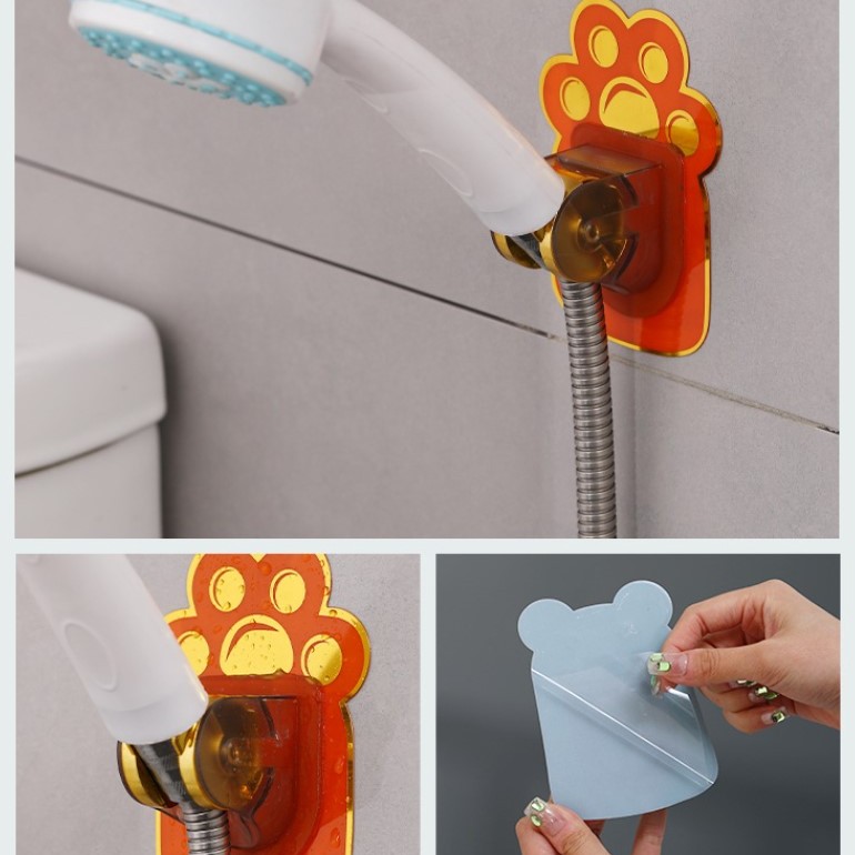 Yapışkanlı Hayvan Figürlü Hareketli Duş Başlığı Tutucu