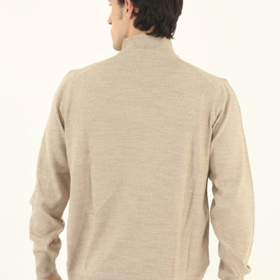 Yarım Balıkçı Yaka Triko Kazak - Bej